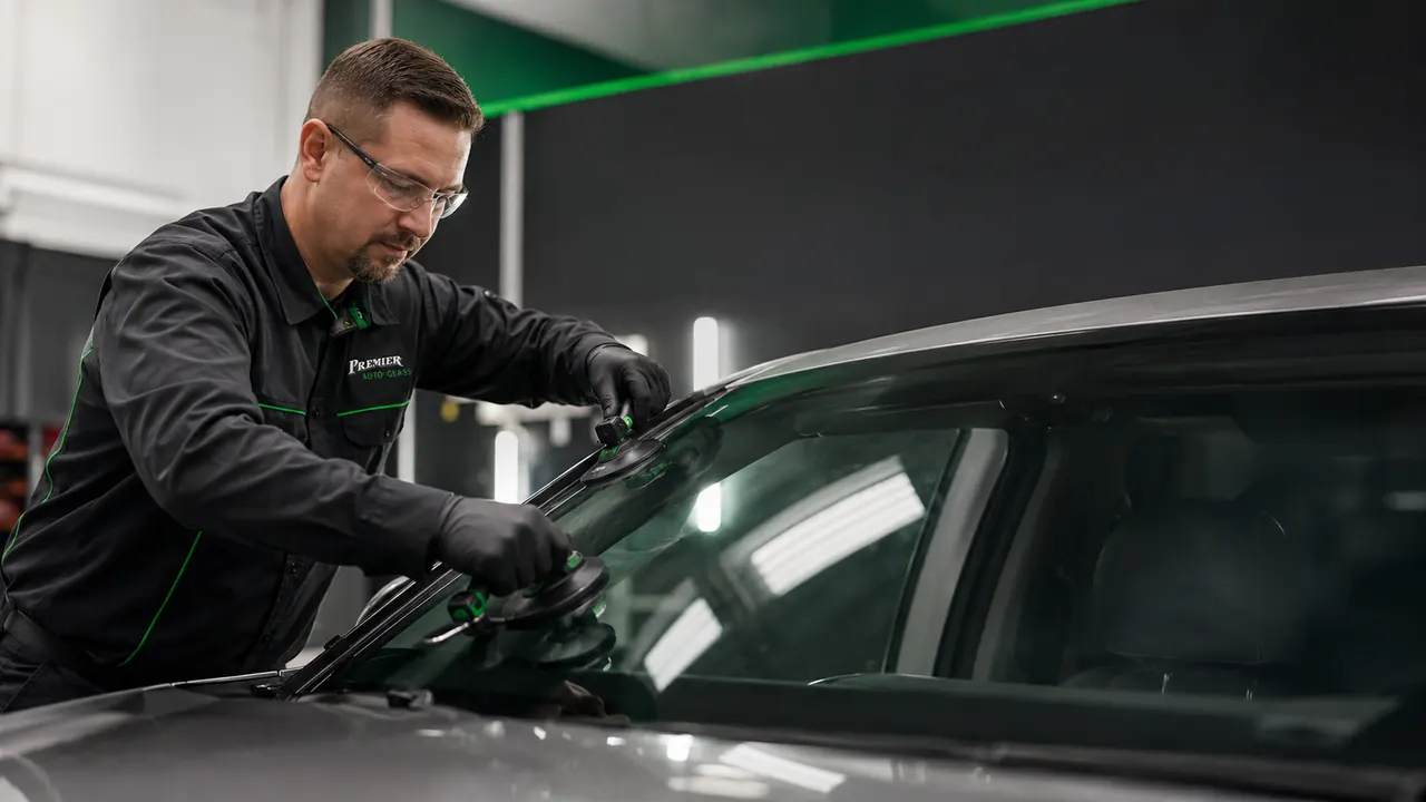 Premier Auto Glass technician at work